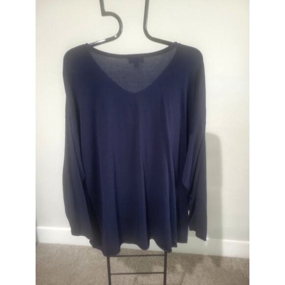 Belle Beach Kim Gravel Size 3X Navy Shell Sweater A683751 NWOT - Picture 5 of 9